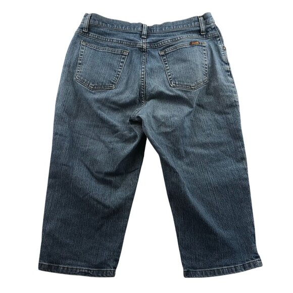 Riders By Lee Womens Capri Jeans 14P Blue Denim Croppped Casual Classic Mid Rise - Picture 2 of 13